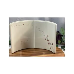 Vintage Barbara Baatz Hand-Painted Signed Pottery Curved Vase 7"x10"